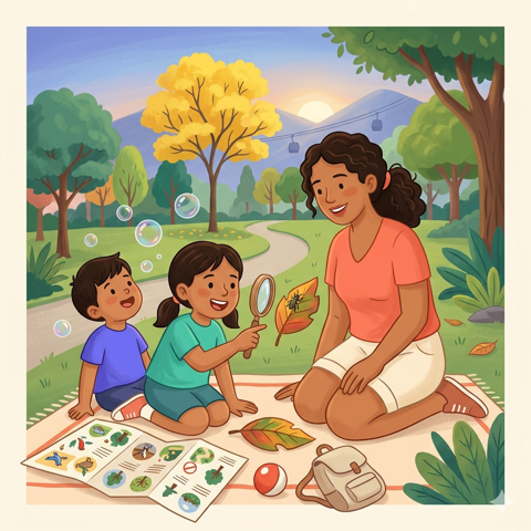 Niños disfrutando actividades en familia