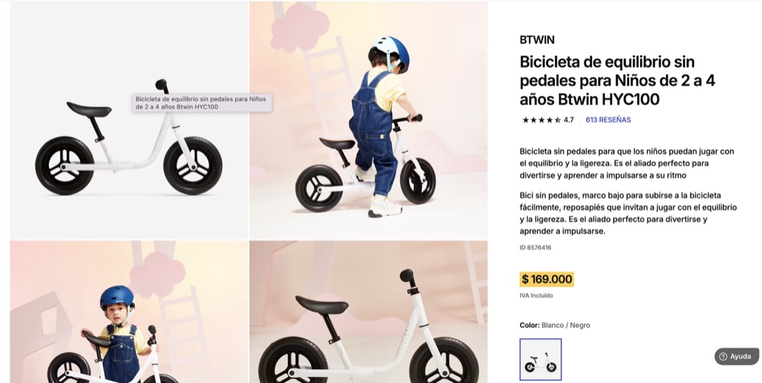 Bicicleta de equilibrio para niños como primer paso antes del BMX